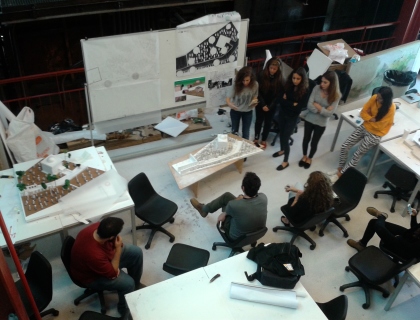Students at work, Faculty of Architecture, Bilgi University.